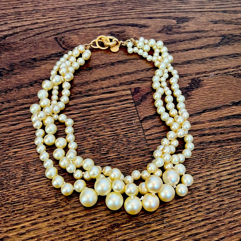 J.Crew triple strand pearl necklace
